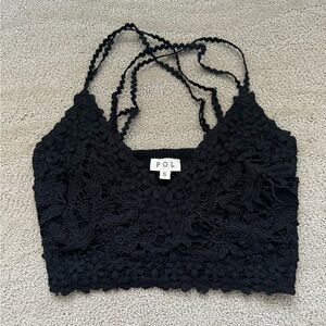 POL Black Embellished Bustier Camisole
